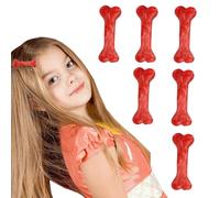 NiceYnn 6pcs Red Blood Bones Barrette Hair Clips Halloween Horror Hair Accessory, Vivid Dog Bones Hairpins Alligator Side Band Clips Cosplay Costume Duckbill Clip for Women Girls #A
