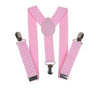 NiceYnn Baby Kids Braces Cute Dot for Boys Girls 1-9 Years, Retro PU Leather 3 Clips 2.3cm Y-Back Chic Suspenders Elastic Adjustable for Wedding Formal Events Cosplay