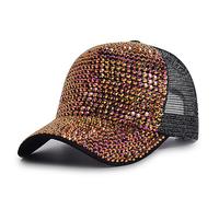NiceYnn Bling Pearl Studded Back Mesh Baseball Cap, Women Fashionable Adjustable Mesh Trucker Hat Snapback Sun Hat Sports Golf Visor, UPF 50+ Travel Summer Hats