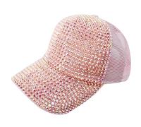 NiceYnn Bling Pearl Studded Back Mesh Baseball Cap, Women Fashionable Adjustable Mesh Trucker Hat Snapback Sun Hat Sports Golf Visor, UPF 50+ Travel Summer Hats