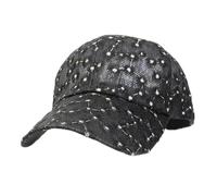 NiceYnn Charm Lace Mesh Baseball Cap, Bling Sequin Flower Breathable Adjustable Snapback Trucker Caps, Girls UPF 50+ Travel Summer Sun Hat Visor Hip Hop Golf Hats