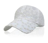 NiceYnn Charm Lace Mesh Baseball Cap, Bling Sequin Flower Breathable Adjustable Snapback Trucker Caps, Girls UPF 50+ Travel Summer Sun Hat Visor Hip Hop Golf Hats