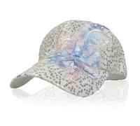 NiceYnn Charm Lace Mesh Baseball Cap, Bling Sequin Flower Breathable Adjustable Snapback Trucker Caps, Girls UPF 50+ Travel Summer Sun Hat Visor Hip Hop Golf Hats