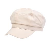 NiceYnn Cotton Baker Boy Cap for Women Girl, Retro 8 Panel Newsboy French Berets Painter Hat Flat Peaked Caps Denim Visor Solid Beige