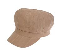NiceYnn Cotton Baker Boy Cap for Women Girl, Retro 8 Panel Newsboy French Berets Painter Hat Flat Peaked Caps Denim Visor Lace Trim Khaki