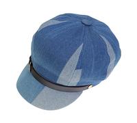 NiceYnn Cotton Baker Boy Cap for Women Girl, Retro 8 Panel Newsboy French Berets Painter Hat Flat Peaked Caps Denim Visor Denim Blue