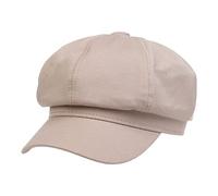 NiceYnn Cotton Baker Boy Cap for Women Girl, Retro 8 Panel Newsboy French Berets Painter Hat Flat Peaked Caps Denim Visor Solid Khaki