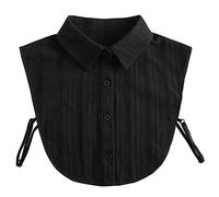 NiceYnn Detachable Half Shirt False Collar Hollow Out Lace White Black Flower Collar for Women Girls
