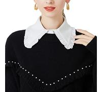 NiceYnn Detachable Victorian Pleated Lapel Shirt Collar Vintage Elegant Girls Women's False Collar Chiffon Half Shirt Blouse Mock Neck Top