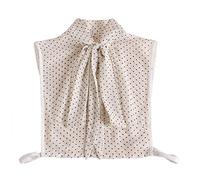 NiceYnn Detachable Vintage Elegant Stand Bowknot Shirt Collar Sweet Bow Tie Chiffon Fake Half Shirt Blouse Collar for Women Girl Office Work Dickey Tops