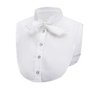 NiceYnn Detachable Vintage Elegant Stand Bowknot Shirt Collar Sweet Bow Tie Chiffon Fake Half Shirt Blouse Collar for Women Girl Office Work Dickey Tops