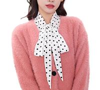 NiceYnn Detachable Vintage Elegant Stand Bowknot Shirt Collar Sweet Bow Tie Chiffon Fake Half Shirt Blouse Collar for Women Girl Office Work Dickey Tops