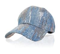 NiceYnn Embrioderied Bow Knot Baseball Cap, Sequin Distressed Hole Denim Baseball Cap, Peak Cap Snapback Hat Sun UV Protection Hat Adjustable Outdoor Sports Casual Hip Top Trucker Dad Hats