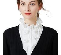 NiceYnn Fashion Lotus Leaf Stand Collar Detachable Half Shirts False Victorian Pleated Collar for Women Girls Dresses Sweaters Blouse Leisure Business Daily Wearing