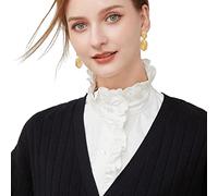 NiceYnn Fashion Lotus Leaf Stand Collar Detachable Half Shirts False Victorian Pleated Collar for Women Girls Dresses Sweaters Blouse Leisure Business Daily Wearing