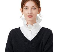 NiceYnn Fashion Lotus Leaf Stand Collar Detachable Half Shirts False Victorian Pleated Collar for Women Girls Dresses Sweaters Blouse Leisure Business Daily Wearing