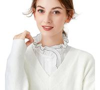 NiceYnn Fashion Lotus Leaf Stand Collar Detachable Half Shirts False Victorian Pleated Collar for Women Girls Dresses Sweaters Blouse Leisure Business Daily Wearing