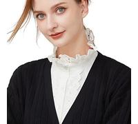 NiceYnn Fashion Lotus Leaf Stand Collar Detachable Half Shirts False Victorian Pleated Collar for Women Girls Dresses Sweaters Blouse Leisure Business Daily Wearing