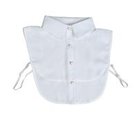 NiceYnn Fashion Pearl Rhinestone Fake Dickey Collar, Detachable Adjustable Chiffon Half Shirt Blouse Top False Collar for Women Girls White