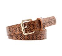 NiceYnn Fashion Snake Leopard Irregular Buckle PU Leather Belt - Women Soft | Faux Leather Chic Metal Pin Belt for Jeans Dress Pants Coat Casual, Trendy Print, Easy To Adjust, Multi Adjustable Holes