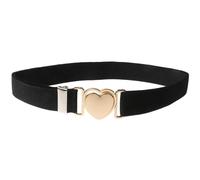 NiceYnn Girls Elastic Belts with Heart Buckle Toddler Kids Adjustable Strap | Metal Heart Interlock Buckle Decor Strap, Cute Love Decorative Waistband for Dresses Jumpsuit Trousers Jeans Long Coat