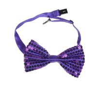 NiceYnn Glitter Pre-tied Bow Tie Sparkling Sequin Bowtie & Adjustable Strap Buckle Glittering Bow tie for Men Kids Night Party Carnival Christmas Fancy Dress Stage Show Purple