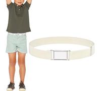 NiceYnn Kids Adjustable Elastic Belt with Silver Flat Square Buckle Strap