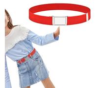 NiceYnn Kids Adjustable Elastic Belt with Silver Flat Square Buckle Strap | Soft Twill Elastic,Square Metal Clasp Belt for Children 3-10 Years Boys Girls Jeans Pants Uniform Dress Shorts Trousers
