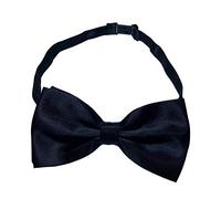 NiceYnn Kids Bow Tie, Classic Solid Color Pre-Tied Bow Tie for Girls Boys, Satin Tuxedo Dickey Bowtie, Adjustable Formal Neck Bowtie for Parties Wedding Black