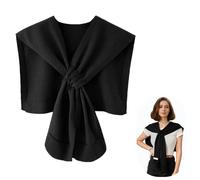 NiceYnn Knit Sweater Shawl Wraps for Women Sweater Knitted Knotted Shawls Casual Scarf Cape Shoulder Tops Blouses Front Cardigan Poncho Wrap Capelet Sleeves Knitted Collar Black