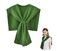 NiceYnn Knit Sweater Shawl Wraps for Women Sweater Knitted Knotted Shawls Casual Scarf Cape Shoulder Tops Blouses Front Cardigan Poncho Wrap Capelet Sleeves Knitted Collar Green
