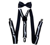 NiceYnn Men Pre-Tied Satin Bow Tie and Braces Set, Adjustable Formal Y Back