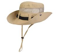 NiceYnn Mesh Safari Boonie Hat w/Chin Strap UV Protection Bucket Hat Summer Beach Hat Adjustable Size Foldable Fishing Hat for Men Women