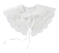 NiceYnn Princess Multilayer Lace Shawl False Collar, Detachable Mini Cape Half Shirt Blouse Fake Collar for Women Girls White Tulip
