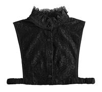 NiceYnn Ruffle Floral Lace Stand Collar for Women Girls, Lace Hollow Out Elegant Women Half Shirt Blouse Top Detachable Fake Collar