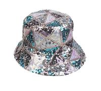 NiceYnn Sequin Bucket Hat Sparkly Shining Foldable Fisherman Sunshade Caps for Women, UPF 50+ Sun Hat Casual Outdoor Travel Garden Holidays Cap