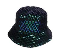 NiceYnn Sequin Bucket Hat Sparkly Shining Foldable Fisherman Sunshade Caps for Women, UPF 50+ Sun Hat Casual Outdoor Travel Garden Holidays Cap