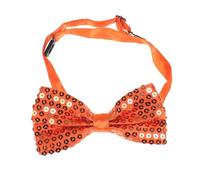 NiceYnn Sequin Dickie Bow Ties for Women Men/Big Boys Girls, Pre-tied Adjustable Shiny Bow Tie Tuxedo Bowties for Wedding Halloween Thanksgiving Christmas New Year Orange