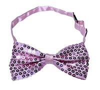 NiceYnn Shiny Sequin Bow Tie, Glitter Sparkly Bowtie, Sparkling Adjustable Pre-tied Bow ties, Glittering Clown Dicky Dance Bow Tie for Fancy Dress Costume Party Carnival Pink