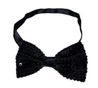 NiceYnn Shiny Sequin Bow Tie, Glitter Sparkly Bowtie, Sparkling Adjustable Pre-tied Bow ties, Glittering Clown Dicky Dance Bow Tie for Fancy Dress Costume Party Carnival Black