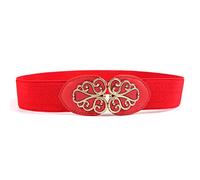 NiceYnn Women 3.8cm Wide Belt Elastic Stretch Cinch Waistband - Retro Skinny Waist Belt Belt with Alloy Buckle for Dress Jumpsuit Long Coat