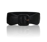 NiceYnn Women Chunky Belt Elastic Wide Waist Belt Vintage Stretchy Cinch Retro PU Leather Waistband Buckle Belt for Dress Jumpsuit Long shirt Long coat