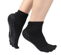 NiceYnn Women Five Toe Yoga Socks, Pilates Non Slip Cotton Socks, Full Finger Colorful Toe Anti Slip Sport Ankle Socks with Grips for Barre Dance Ballet Dance Fitness Home Workout