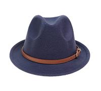 NiceYnn Women Men Wool Panama Hat Curl Brim Jazz Fedoras Gangster Trilby | Movable Detachable Replaceable Decor Strap Derby Party Church Hat, Homburg 1920S Vintage Manhattan Felt Cap For Travel Casual