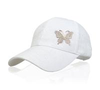 NiceYnn Women Print Flower Rhinestone Butterfly Baseball Hat, Charm Girls Sun Hat,Pre-Curved Bill Snapback Cap Casual Outdoor Sports Golf Visor, Adjustable One Size