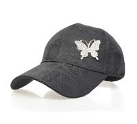 NiceYnn Women Print Flower Rhinestone Butterfly Baseball Hat, Charm Girls Sun Hat,Pre-Curved Bill Snapback Cap Casual Outdoor Sports Golf Visor, Adjustable One Size