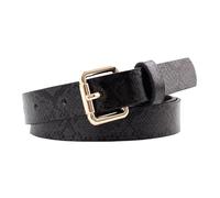 NiceYnn Women’s Skinny PU Snake Belt Retro Leather Punk Rock Leopard Belts for Jeans Dress Pants with Gold Square Pin Buckle Halloween Costume Black