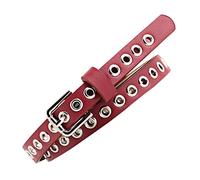 NiceYnn Women Thin Leather Belt - 1.4cm Wide/103cm Skinny Goth Eyelet Punk Waist Belt Solid Color with Alloy Pin Buckle for Jeans Pants Dress