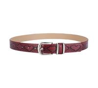 NiceYnn Women's Skinny Leather Snake Belts for Jeans Dresses Fashion Retro Vintage Alloy Silver Pin Buckle Ladies Leopard Thin Casual Waist Belt Red