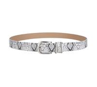 NiceYnn Women's Skinny Leather Snake Belts for Jeans Dresses Fashion Retro Vintage Alloy Silver Pin Buckle Ladies Leopard Thin Casual Waist Belt White